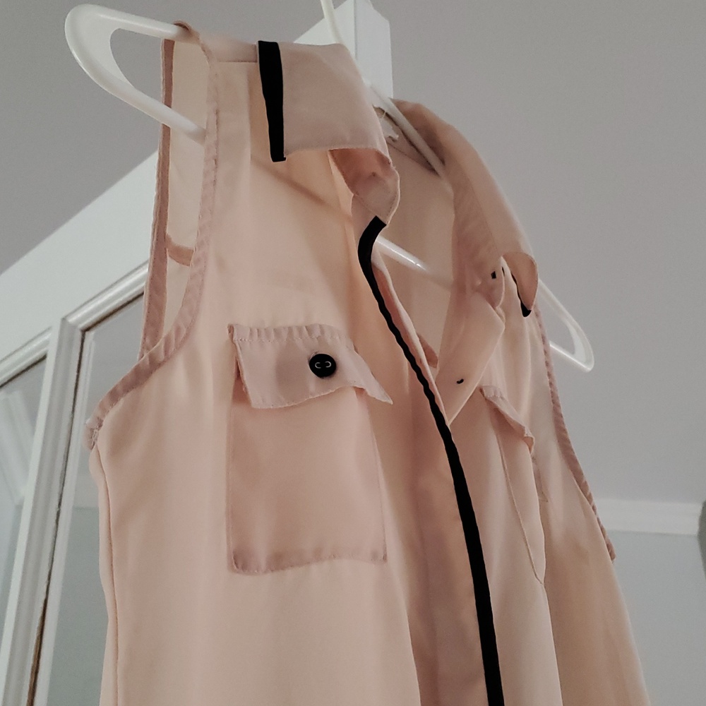 Edge Sleeveless Sheer Blouse Top S - Picture 3 of 9